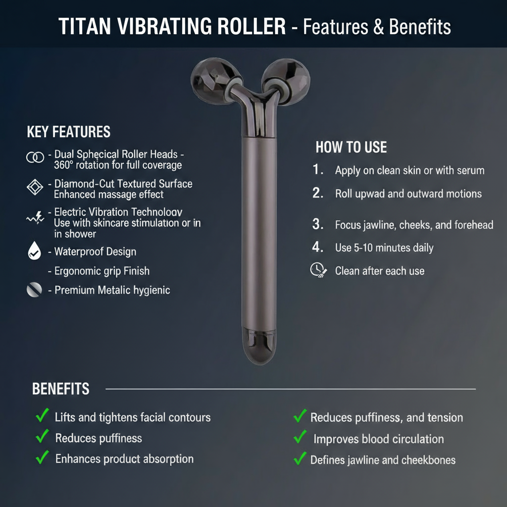 TITAN Vibrating Facial Roller - Features & Benefits